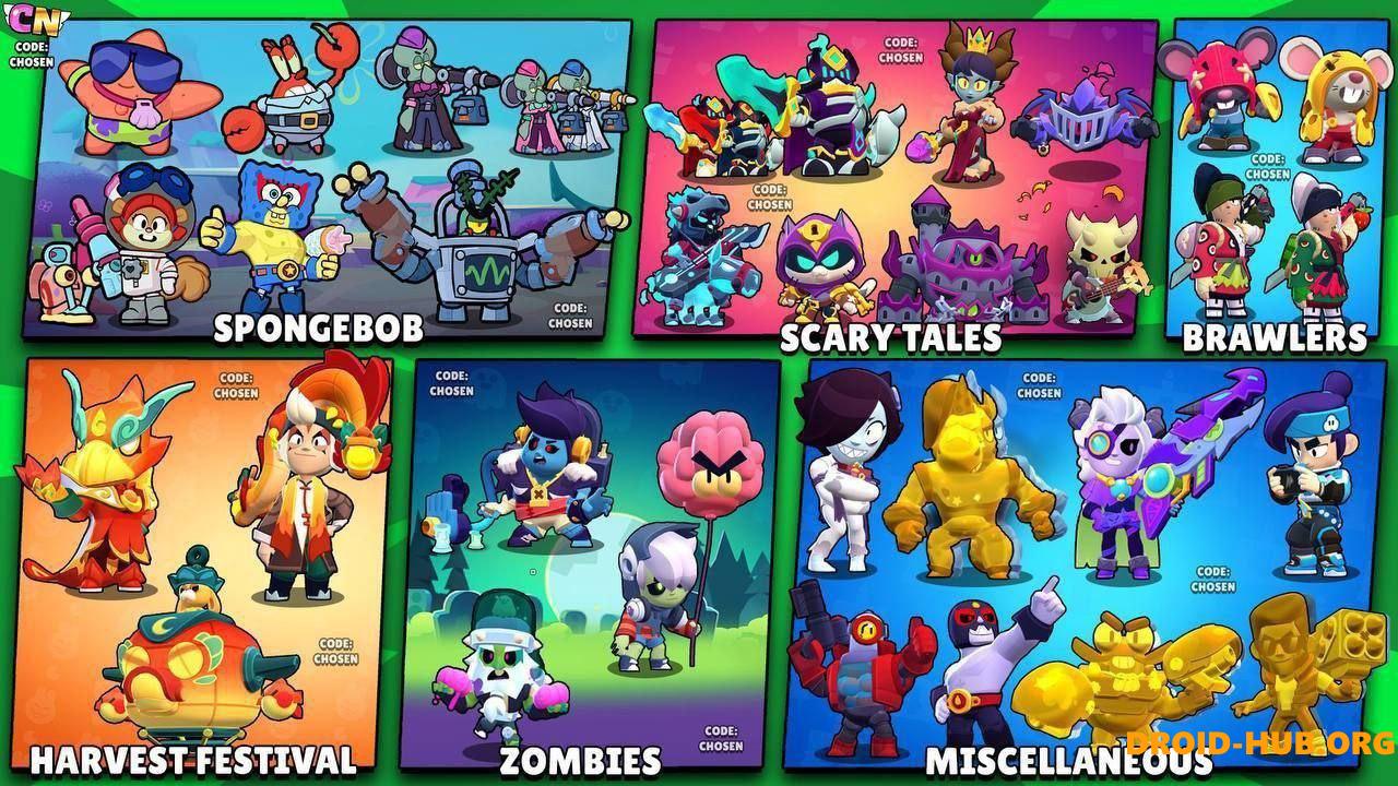 Все скины «Губка Боб» в Brawl Stars